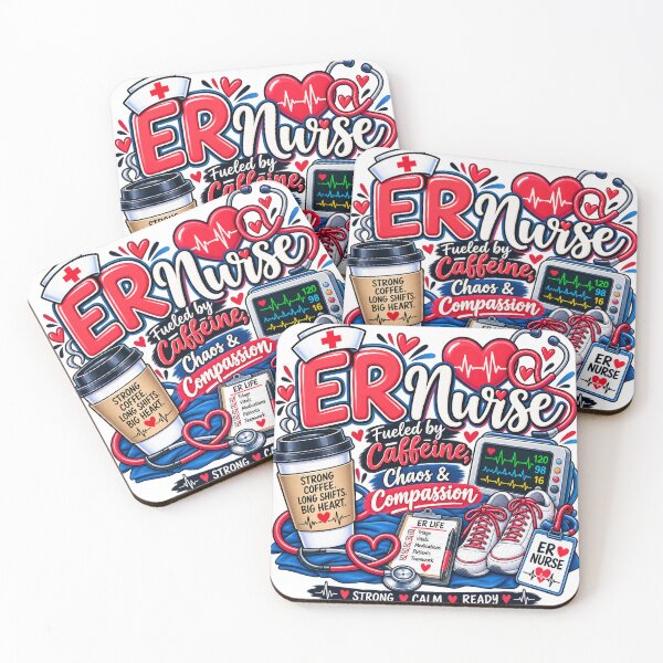 Item preview, ER Nurse Fueled by Caffeine Chaos & Compassion designed and sold by Nurse Vibes Studio.