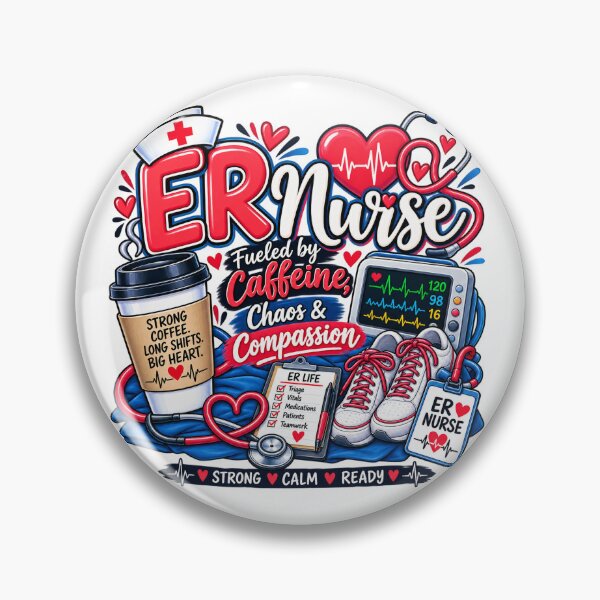 Item preview, ER Nurse Fueled by Caffeine Chaos & Compassion designed and sold by Nurse Vibes Studio.