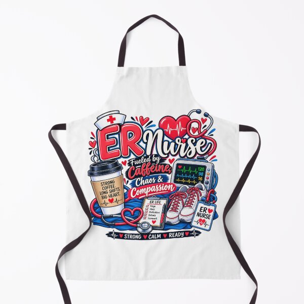 Item preview, ER Nurse Fueled by Caffeine Chaos & Compassion designed and sold by Nurse Vibes Studio.