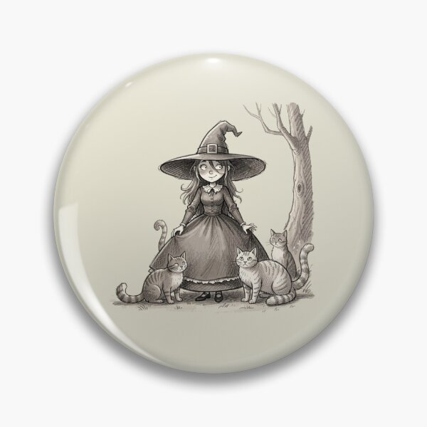 Item preview, Charming witch with cats designed and sold by MagelliShop.