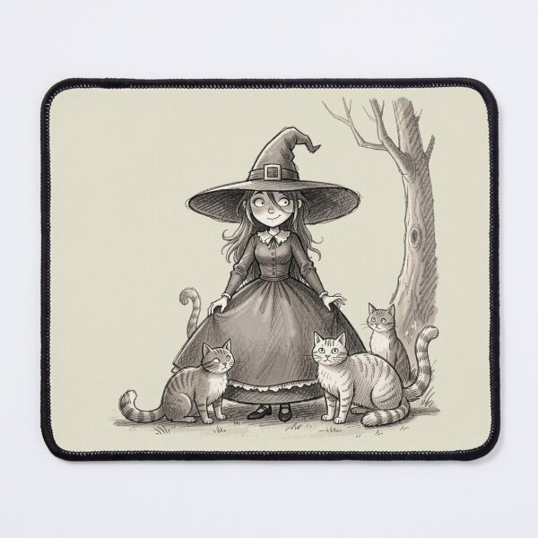 Item preview, Charming witch with cats designed and sold by MagelliShop.