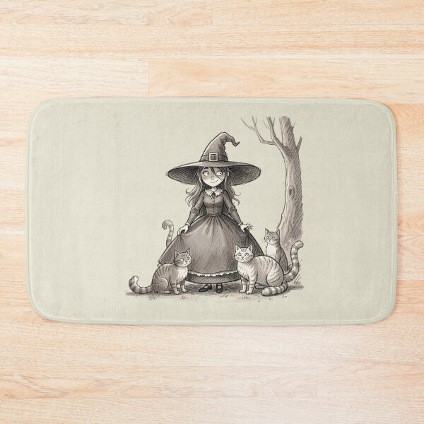Item preview, Charming witch with cats designed and sold by MagelliShop.