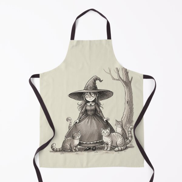 Item preview, Charming witch with cats designed and sold by MagelliShop.