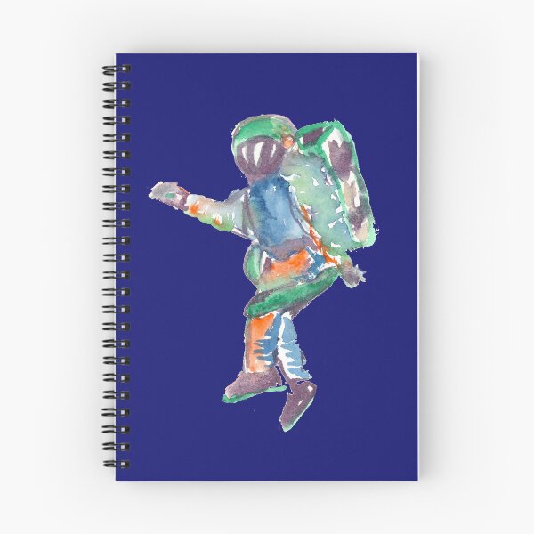 Item preview, Astronaut Watercolor Painting - Green and Orange Space Explorer designed and sold by FaireWaveArt.