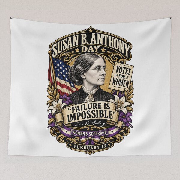 Item preview, Camiseta retro vintage del Día de Susan B. Anthony: El fracaso es imposible. Sufragio femenino. designed and sold by Cellara91.