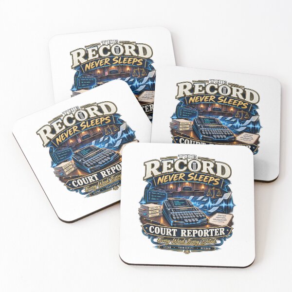 Item preview, The Record Never Sleeps – Court Reporter Stenotype Design designed and sold by amndro.