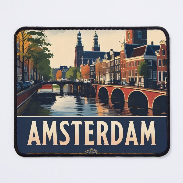 Item preview, Amsterdam Netherlands Vintage Travel Tourism designed and sold by TravelersGems.