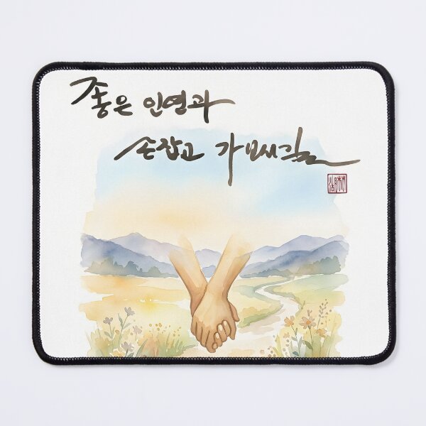 Item preview, Korean Calligraphy Watercolor Painting of Holding Hands designed and sold by K-Brush.