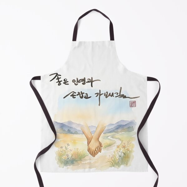 Item preview, Korean Calligraphy Watercolor Painting of Holding Hands designed and sold by K-Brush.