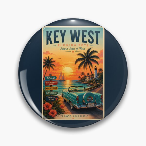Item preview, Key West Florida Keys Vintage Travel Poster designed and sold by piketo.