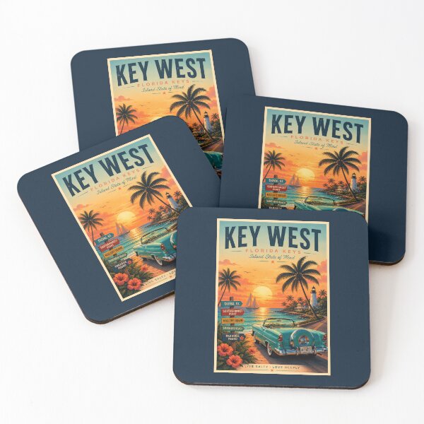 Item preview, Key West Florida Keys Vintage Travel Poster designed and sold by piketo.
