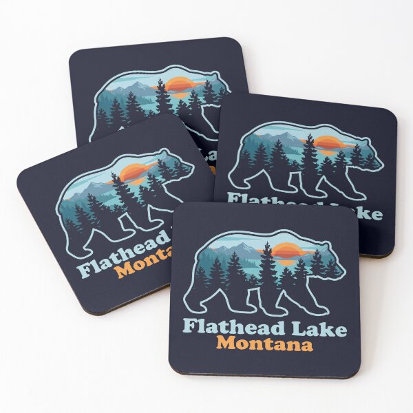 Item preview, Flathead Lake Montana Bear Silhouette designed and sold by Milasneeze.