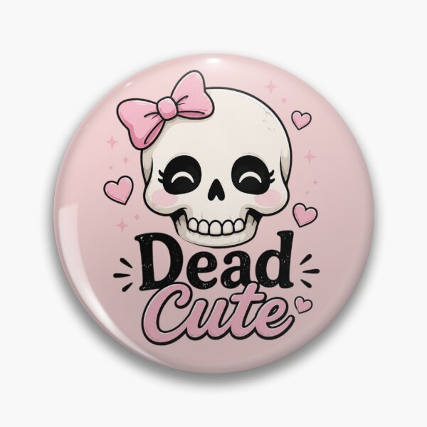 Item preview, Dead Cute Kawaii Skull – Cute Goth Skull with Pink Bow designed and sold by Sanika arts .