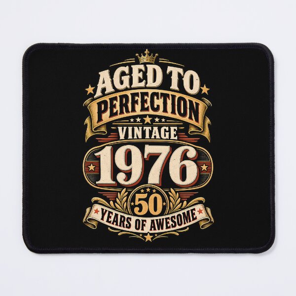 Item preview, Aged To Perfection Vintage 1976 – 50 Years Of Awesome 50th Birthday Design designed and sold by PosiMCreations.