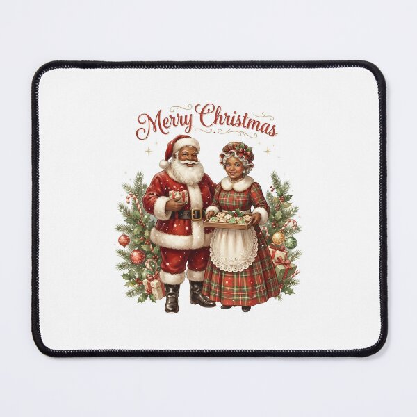 Item preview, Retro Black Santa And Mrs. Claus designed and sold by Whimsy Petal and Co..