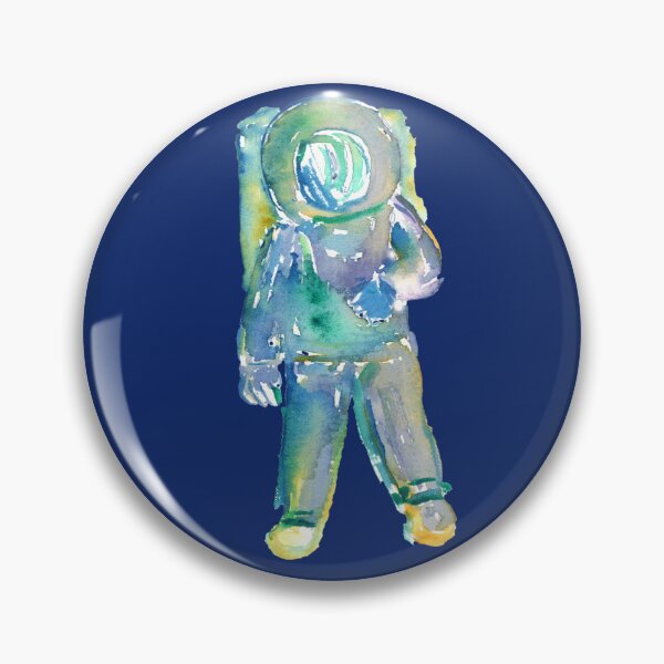 Item preview, Astronaut Watercolor Painting - Green and Yellow Space Explorer designed and sold by FaireWaveArt.