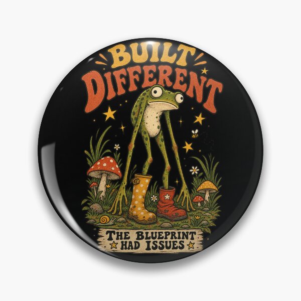 Item preview, Built Different Frog Blueprint Humor Retro Design designed and sold by will freed18.