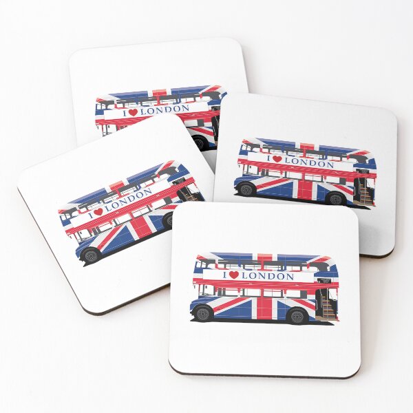 Item preview, London Bus With British Flag Wrap And I Love London Banner designed and sold by ddong-karima.