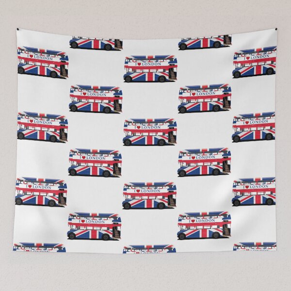 Item preview, London Bus With British Flag Wrap And I Love London Banner designed and sold by ddong-karima.