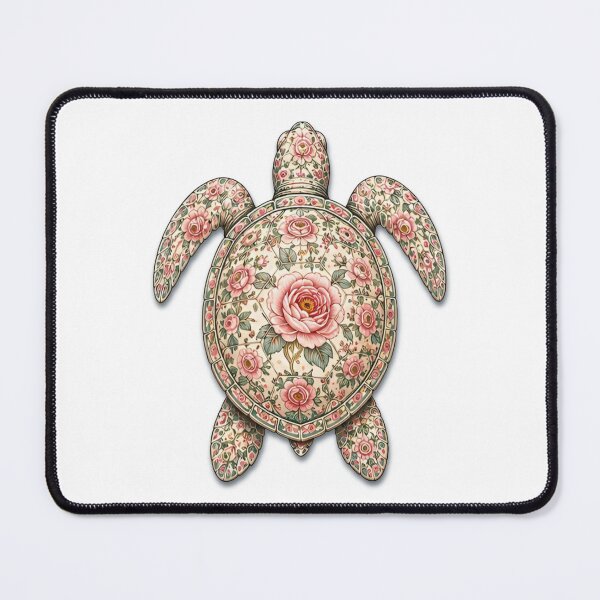 Item preview, Sea Turtle Ocean Pink Rose | Floral Ocean Art Collection designed and sold by Zaru Art Studio.