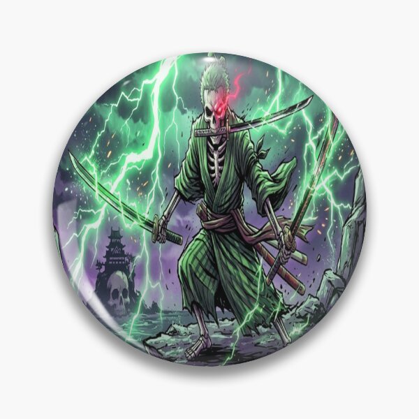 Item preview, Roronoa Zoro Skeleton Green Lightning Anime Vector designed and sold by Francisbb.