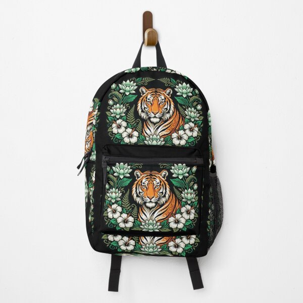 Item preview, Majestic Tiger Floral Wreath Vector Graphic Art designed and sold by ZUMERI.