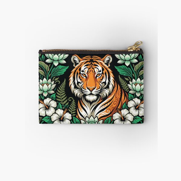 Item preview, Majestic Tiger Floral Wreath Vector Graphic Art designed and sold by ZUMERI.
