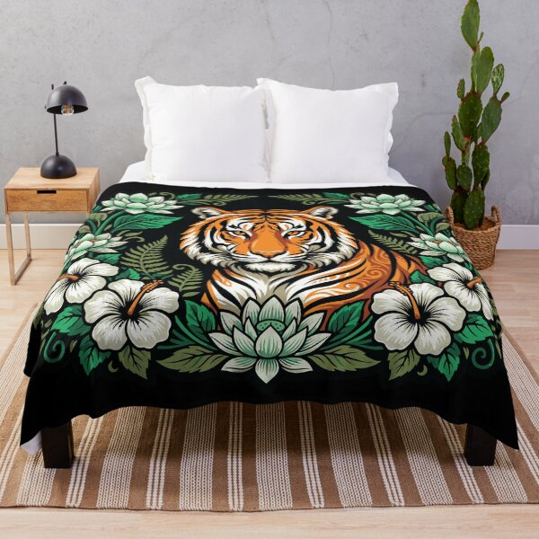 Item preview, Majestic Tiger Floral Wreath Vector Graphic Art designed and sold by ZUMERI.