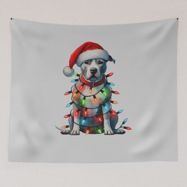 Item preview, Funny Christmas Dog Shirt, Santa Puppy Graphic Tee, Dog Wrapped in Christmas Lights, Cute Holiday Gift designed and sold by fimacurtuse.