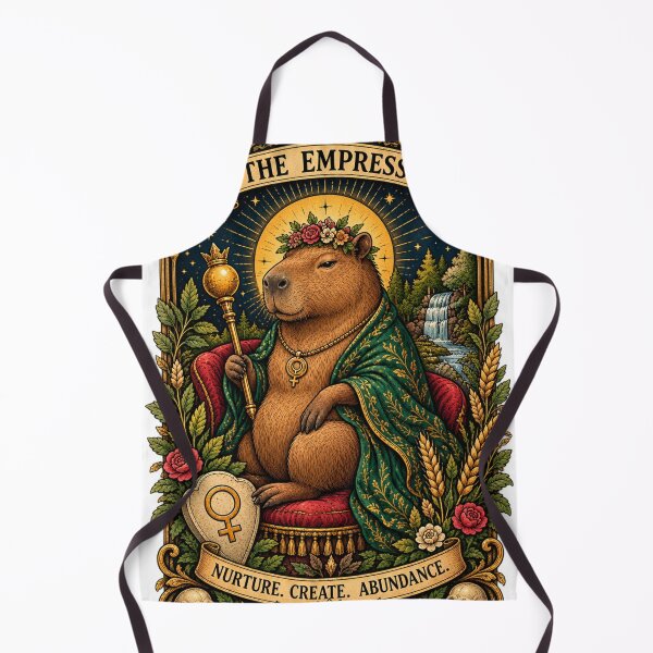 Item preview, The Empress Capybara Tarot Card – Cozy Dark Academia Vintage Art designed and sold by zhivago1980.