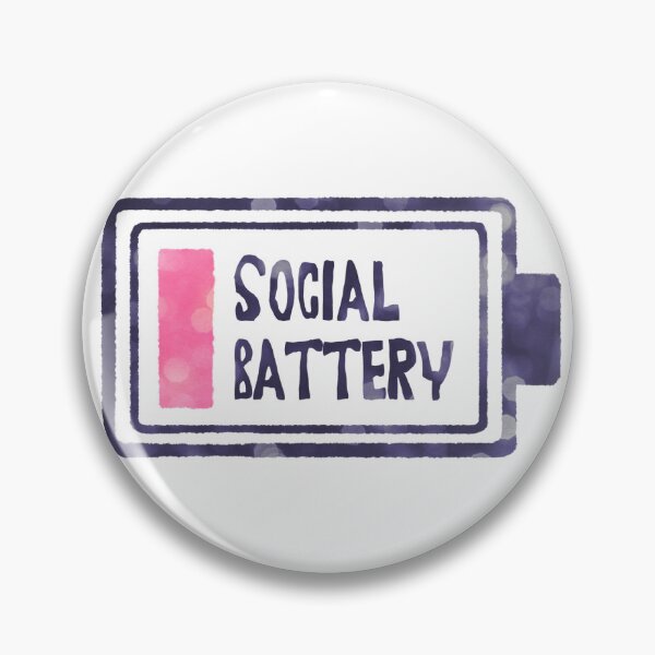 Artikelvorschau, Niedrige soziale Batterie entworfen und verkauft von Cap'n Moony Art.