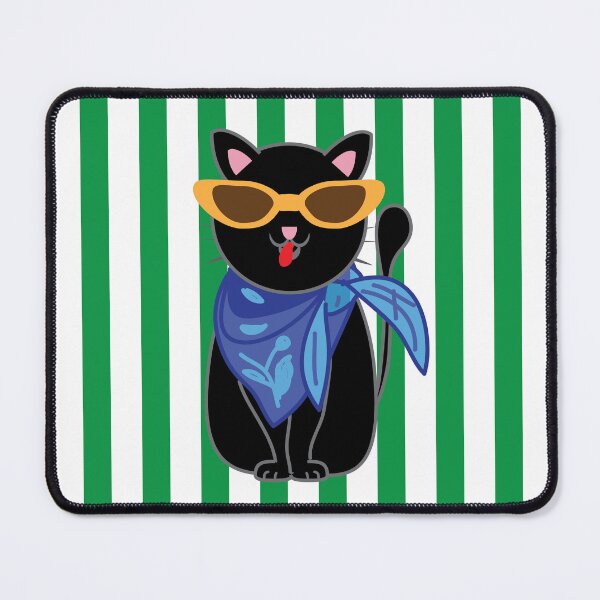 Item preview, Black cat wearing cool sunglasses designed and sold by fluffyfamcraft.