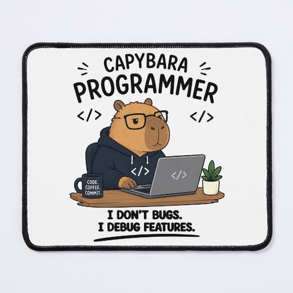 Item preview, Capybara Programmer Debug Features Funny Coding Design designed and sold by DariusZD.