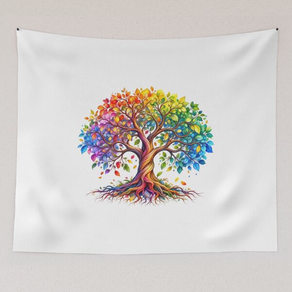 Item preview, Vibrant Rainbow Tree of Life Watercolor Art designed and sold by KTD28_SHOP.