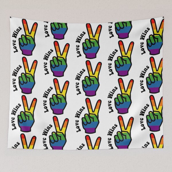 Item preview, Peace Pride Rainbow Hand Love Wins Lgbtq Merch designed and sold by ddong-karima.