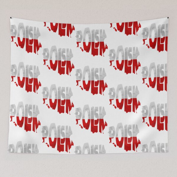 Item preview, Poland Typographic Map Flag designed and sold by ddong-karima.