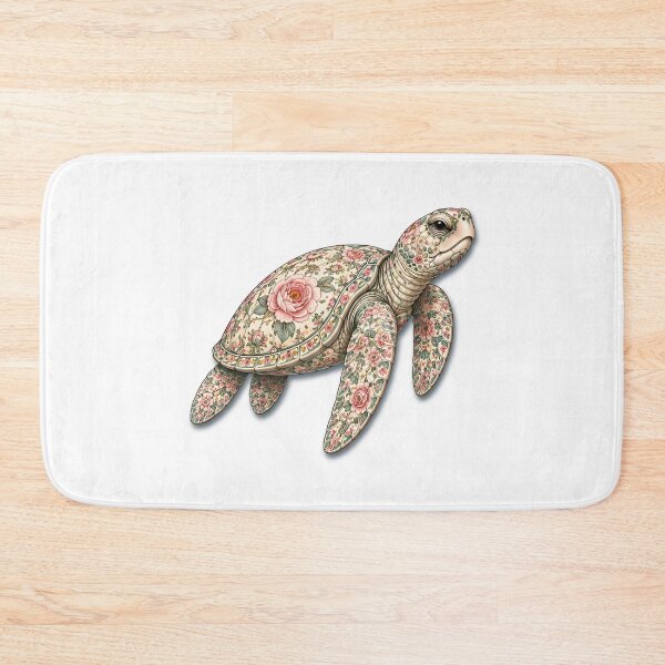 Item preview, Sea Turtle Ocean Pink Rose| Ocean Floral Art Collection designed and sold by Zaru Art Studio.