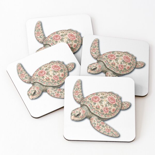 Item preview, Copy of Sea Turtle Ocean Pink Rose| Ocean Floral Art Collection designed and sold by Zaru Art Studio.