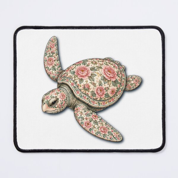Item preview, Copy of Sea Turtle Ocean Pink Rose| Ocean Floral Art Collection designed and sold by Zaru Art Studio.