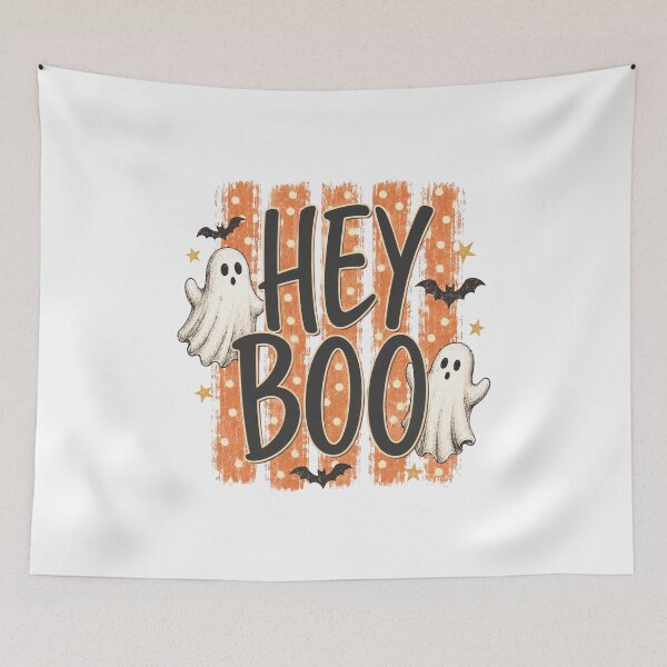 Item preview, Hey Boo Cute Ghosts Halloween Brushstroke Art designed and sold by CleanDecor.