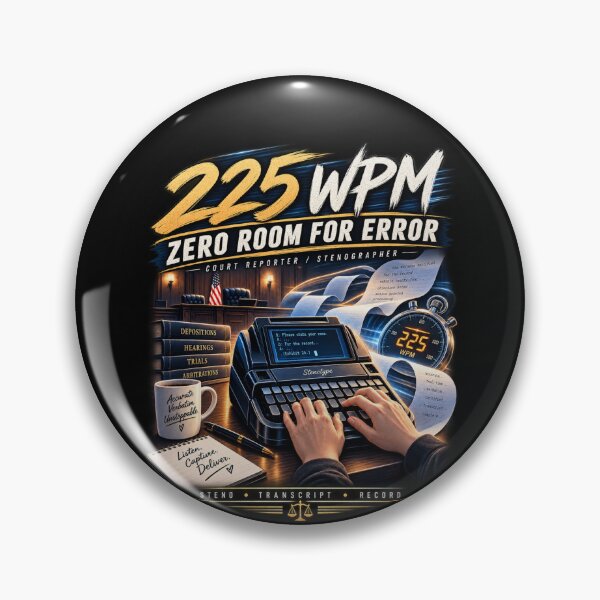 Item preview, 225 WPM Zero Room for Error – Court Reporter Stenographer Gift designed and sold by amndro.