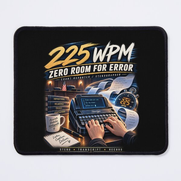 Item preview, 225 WPM Zero Room for Error – Court Reporter Stenographer Gift designed and sold by amndro.