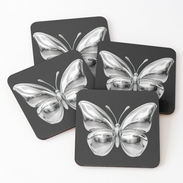 Item preview, Silver Chrome Butterfly Y2K Aesthetic designed and sold by jianina-alondra.