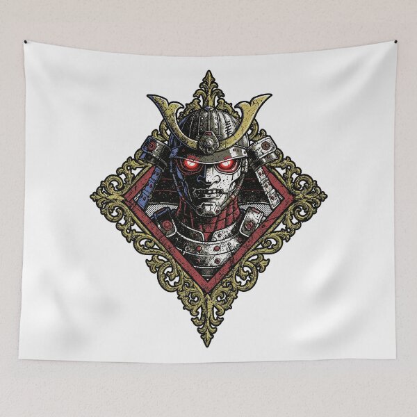 Item preview, Cyberpunk Samurai Robot Gilded Portrait Art designed and sold by Romgora.