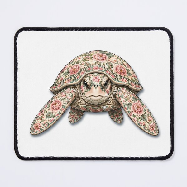 Item preview, Sea Turtle Ocean Pink Rose| Ocean Floral Art Collection designed and sold by Zaru Art Studio.