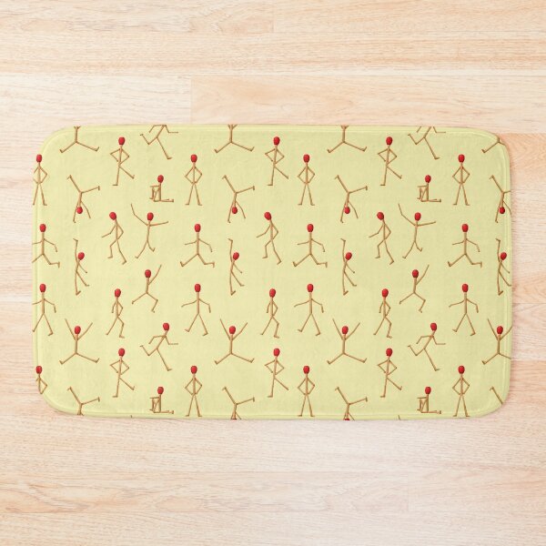 Item preview, matchstick men on yellow background designed and sold by TerenceLacey.
