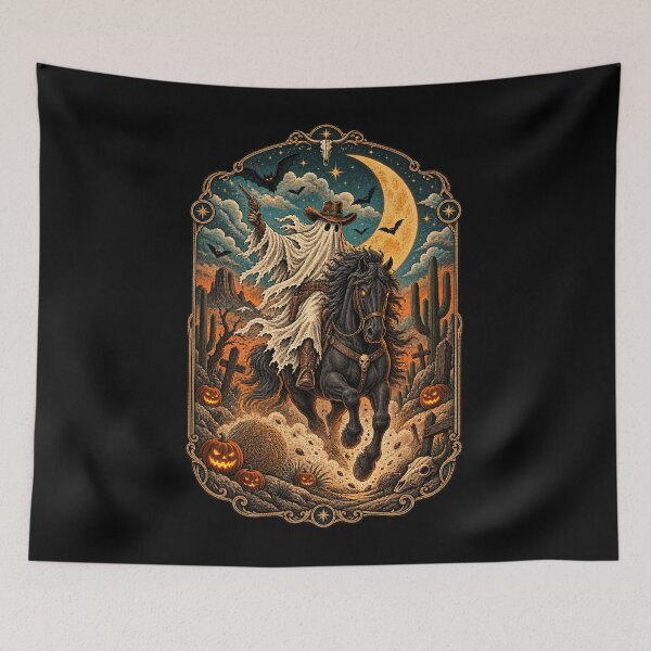 Item preview, Cowboy Ghost Riding Horse Funny Tarot Card Halloween Season  designed and sold by will freed18.
