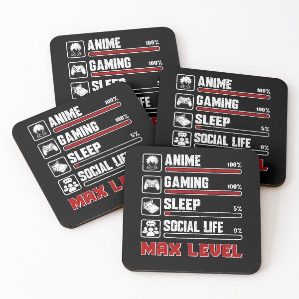 Item preview, Anime Gaming Sleep Social Life Max Level designed and sold by Mi-Zouhra.