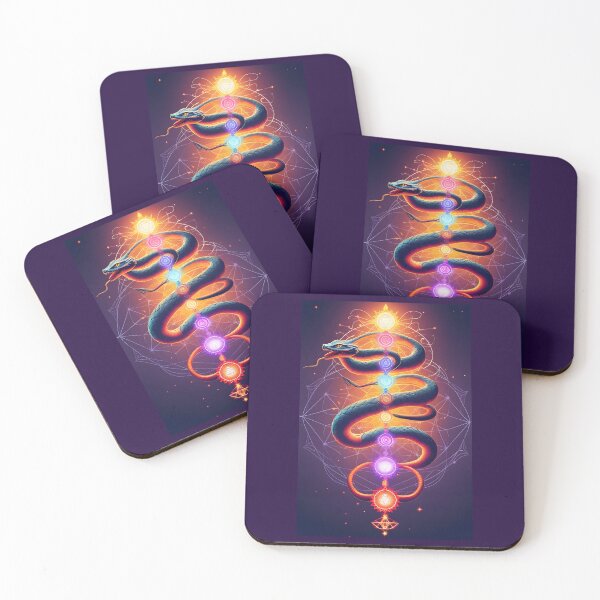 Item preview, Golden Chakra Snake Portrait designed and sold by ameetlumiere.