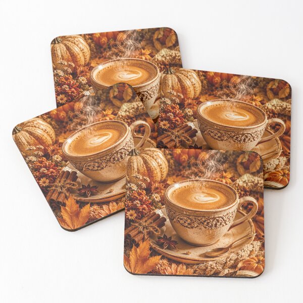 Item preview, Cozy Autumn Pumpkin Spice Coffee designed and sold by Gold&pixels.